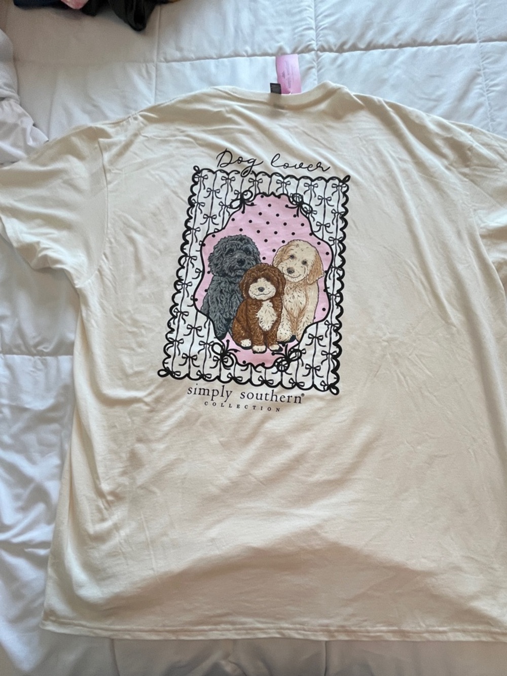 Simply Southern Cream Tee Dog Lover. Imperfect